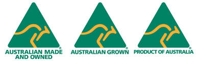 Australian Made and Owned, Australian Grown, Product of Australia